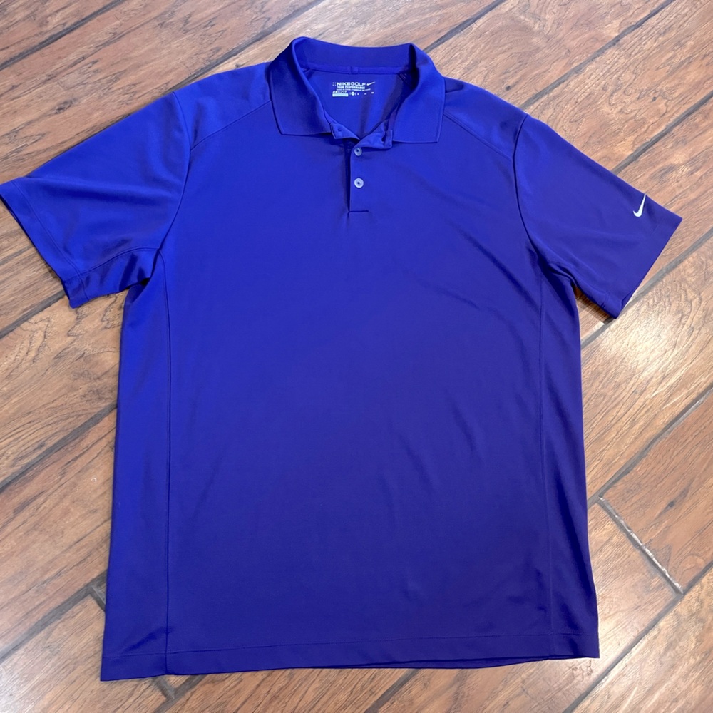 Nike Golf Dri Fit polo shirt men’s XL purple Tour Performance active nice!